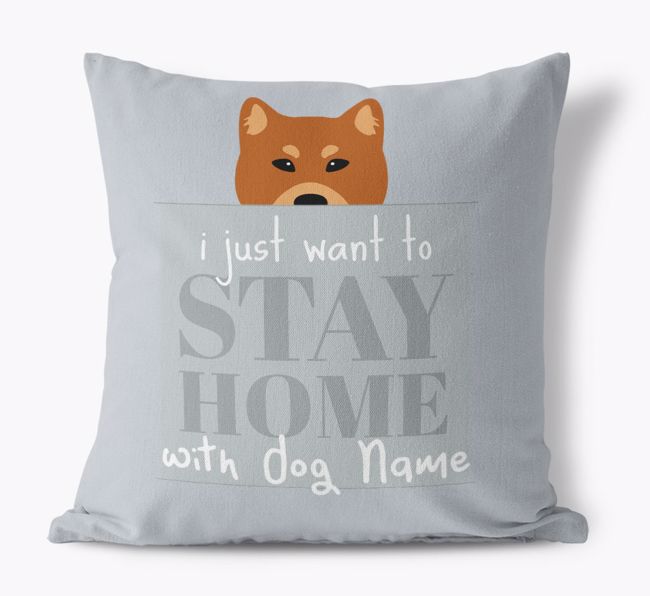 Stay Home: Personalized {breedFullName} Canvas Pillow